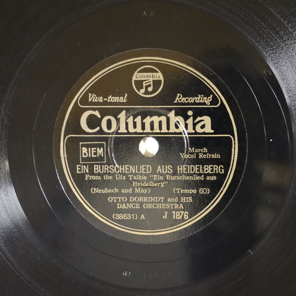 SA30/SP盤/オットー・ドブリント/映画「若きハイデルベルヒ」より/主題「行進曲」合唱付/「おいでよロザリンテ」/J1876拍卖