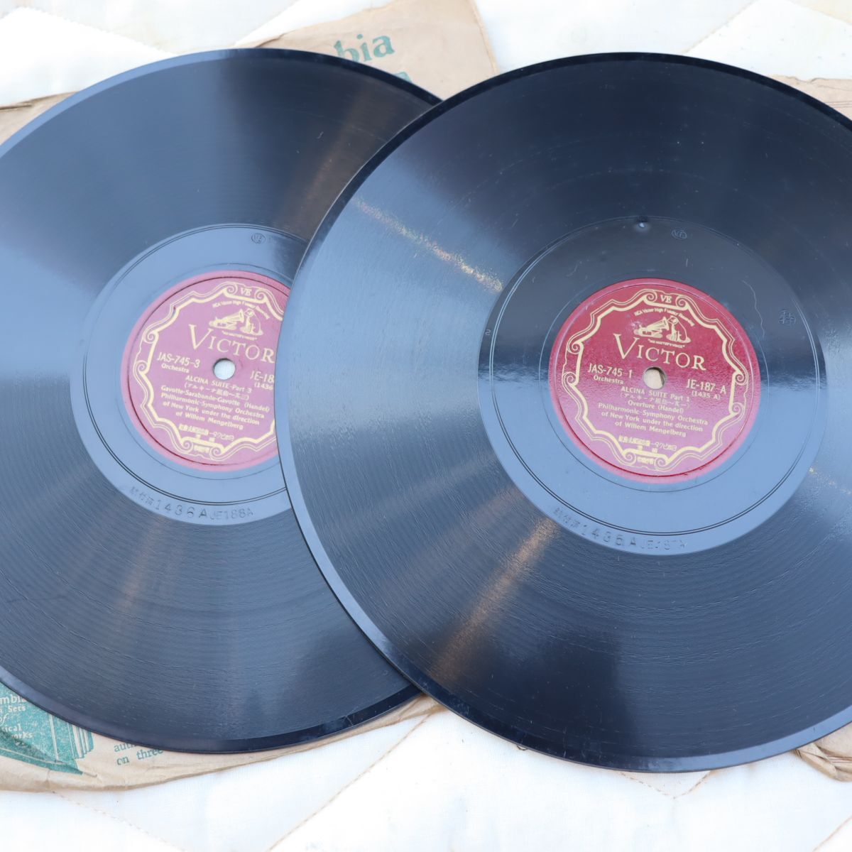 S173/SP盤/2枚組/メンゲルベルク指揮/フィルハーモニック響/ヘンデル:アルキーナ組曲 序曲/JE-187-188拍卖