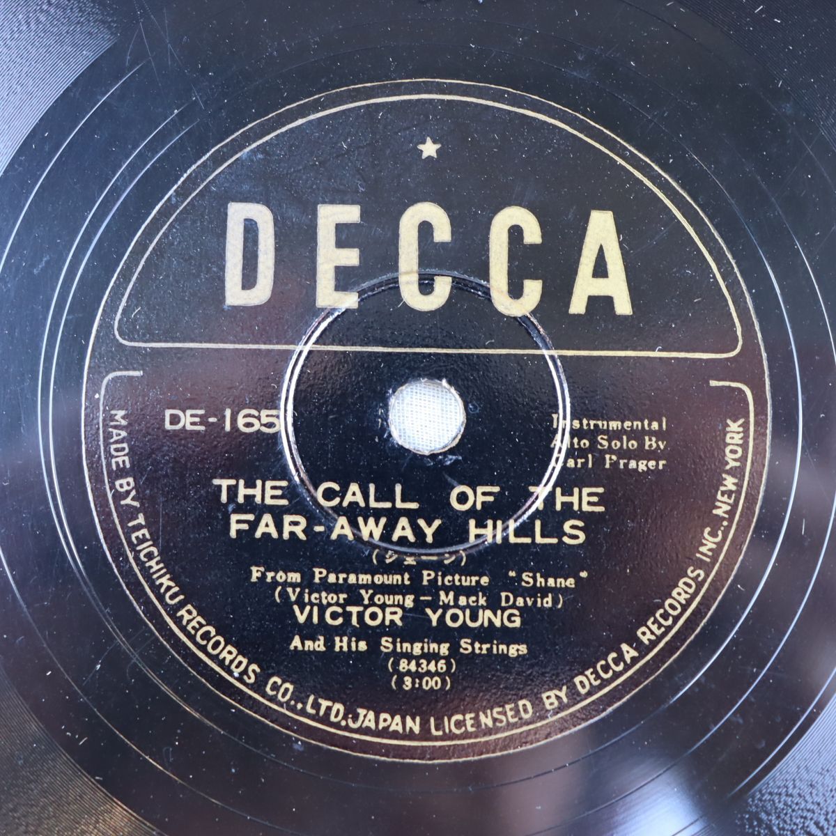 SA02/SP盤/映画音楽/ヴィクター・ヤング/「シェーン/リリー」/DE-165拍卖