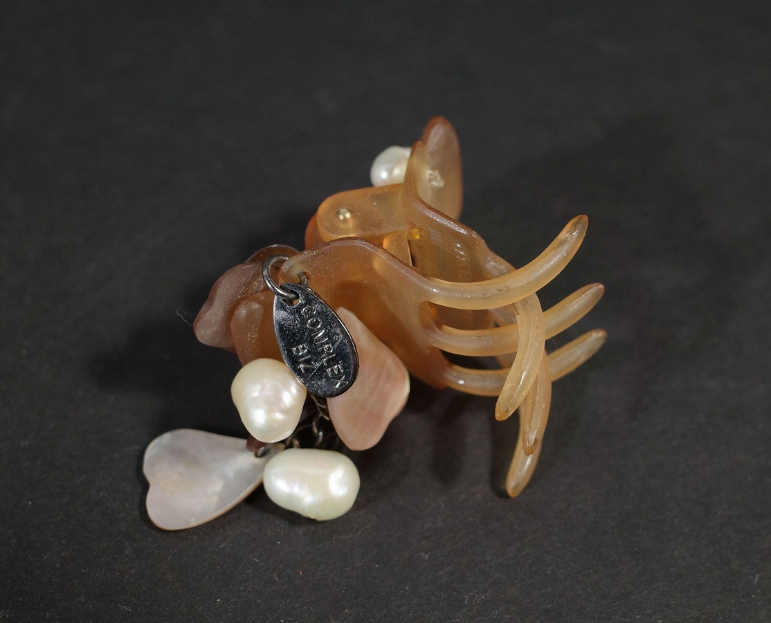 コンプレックスビズ ComplexBIZ アクセサリー フェイクパール シェル ブラウン ヘアクリップ アクセサリー デザートクリップ拍卖