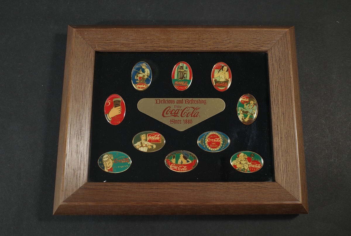コカコーラ 記念メダル ピンバッジ Coca-Cola コーラ 1886~1960 ヴィンテージ ビンテージ レトロ 昭和レトロ 額装拍卖