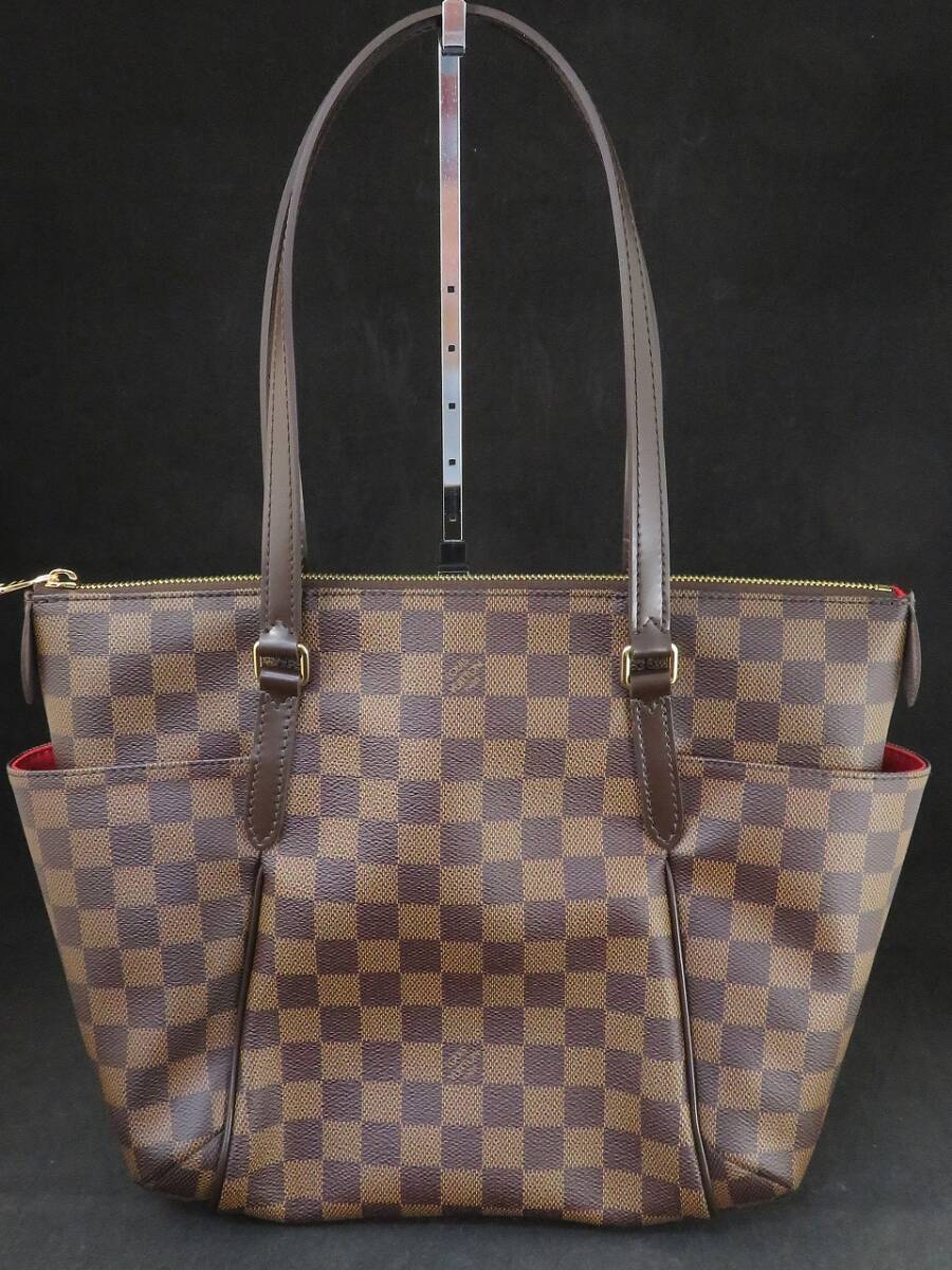 未使用 ルイ ヴィトン LOUIS VUITTON ダミエ トータリー PM トート バッグ エベヌ ブラウン N41282拍卖