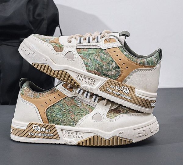 靴 s168【27cm クリーム 】 スニーカー メンズ 靴 シューズ ベージュ おしゃれ 春靴 人気 トレンド カジュアル ダンス 韓流 キャンバス拍卖