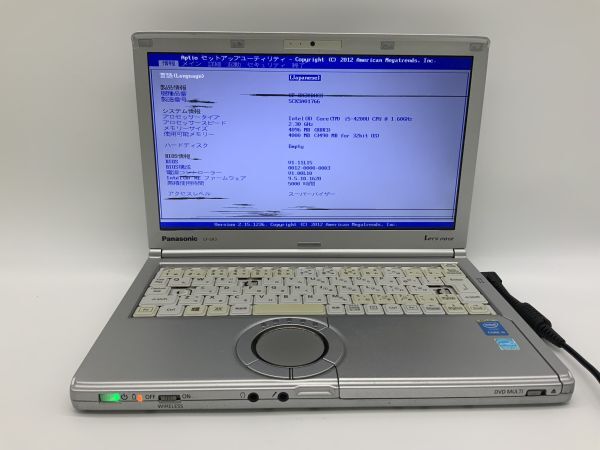 ■Panasonic Let’s note CF-SX3YDHCS ■Core i5-4200U@1.6Ghz/メモリ4GB/HDDなし/パナソニックノートパソコン【J563】拍卖