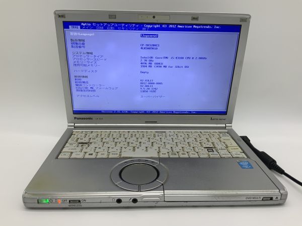 ■Panasonic Let’s note CF-SX3JDHCS ■Core i5-4310U@2.0Ghz/メモリ4GB/HDDなし/パナソニックノートパソコン【J547】拍卖
