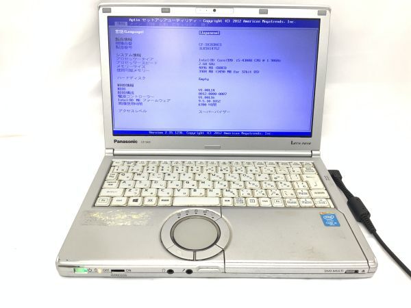 ■Panasonic Let’s note CF-SX3EDHCS ■Core i5-4300U@1.9Ghz/メモリ4GB/HDDなし/パナソニックノートパソコン【J549】拍卖