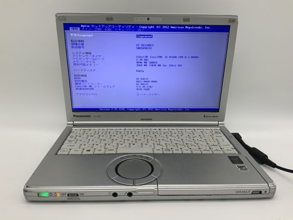 ■Panasonic Let’s note CF-SX3JDHCS ■Core i5-4310U@2.0Ghz/メモリ4GB/HDDなし/パナソニックノートパソコン【J543】拍卖