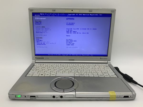 ■Panasonic Let’s note CF-SX3JDHCS ■Core i5-4310U@2.0Ghz/メモリ4GB/HDDなし/パナソニックノートパソコン【J545】拍卖