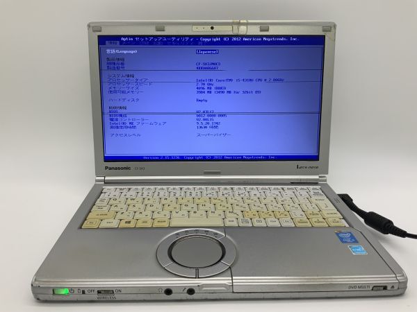 ■Panasonic Let’s note CF-SX3JMHCS ■Core i5-4310U@2.0Ghz/メモリ4GB/HDDなし/パナソニックノートパソコン【J538】拍卖