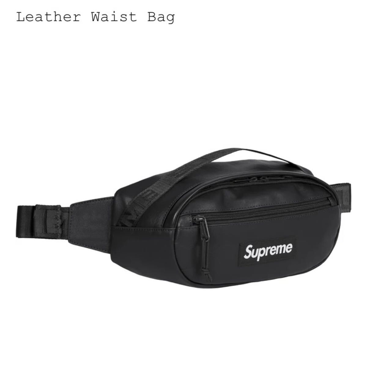 24fw Supreme Leather Waist Bag Black 黒 シュプリーム シュプノース ウエストバッグ ウエストポーチ ボディバッグ レザー 本革拍卖
