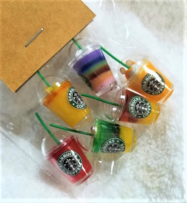 ミニチュア★スターバックス★フルーツジュース6種類セット★ドールハウス★拍卖