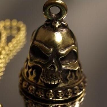真鍮製★ガーディアンベル★スカル★ドクロ&ファイヤー拍卖