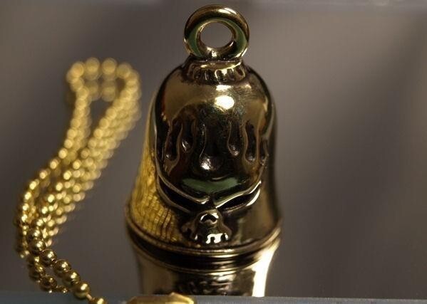 真鍮製★ガーディアンベル★ファイヤースカル★ドクロ拍卖