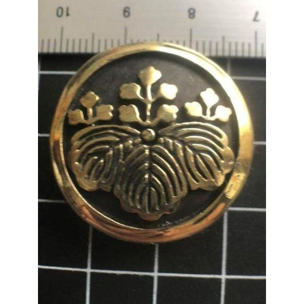 家紋コンチョ★丸に五三桐★中★真鍮製★戦国武将拍卖