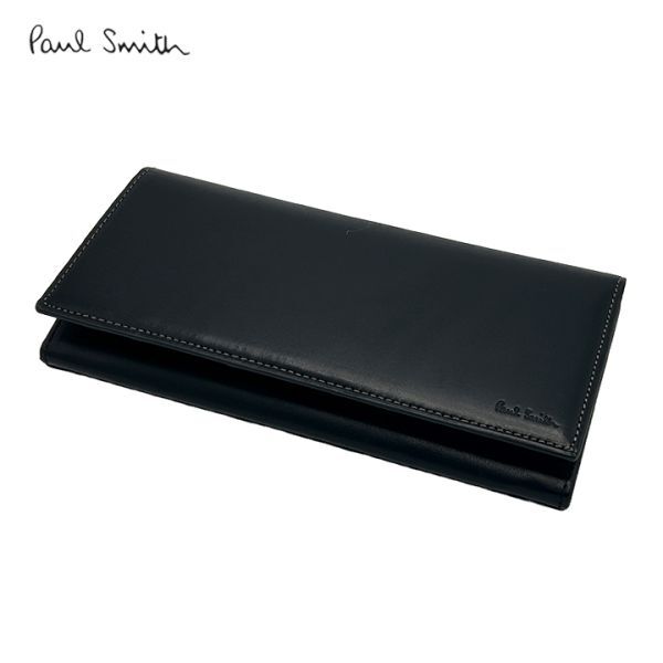 ★新品 ポールスミス 長財布 ブラック 黒 オールドレザー マルチストライプ★684拍卖