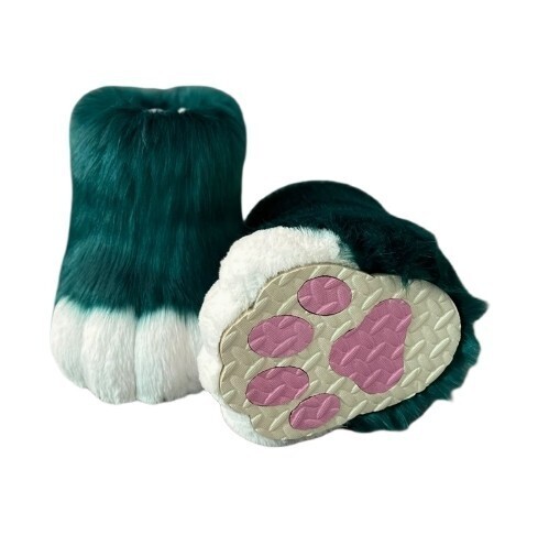 着ぐるみ ケモノ足 ダークグリーン Lサイズ 24.5~27CM ケモノ脚 ファースーツ ケモノ fursuit ぬいぐるみ コスプレ コスチューム kigurumi拍卖