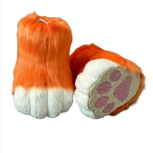 着ぐるみ ケモノ足 オレンジ Lサイズ 24.5~27CM ケモノ脚 ファースーツ ケモノ fursuit ぬいぐるみ コスプレ コスチューム kigurumi拍卖