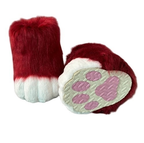 着ぐるみ ケモノ足 ダークレッド Lサイズ 24.5~27CM ケモノ脚 ファースーツ ケモノ fursuit ぬいぐるみ コスプレ コスチューム kigurumi拍卖