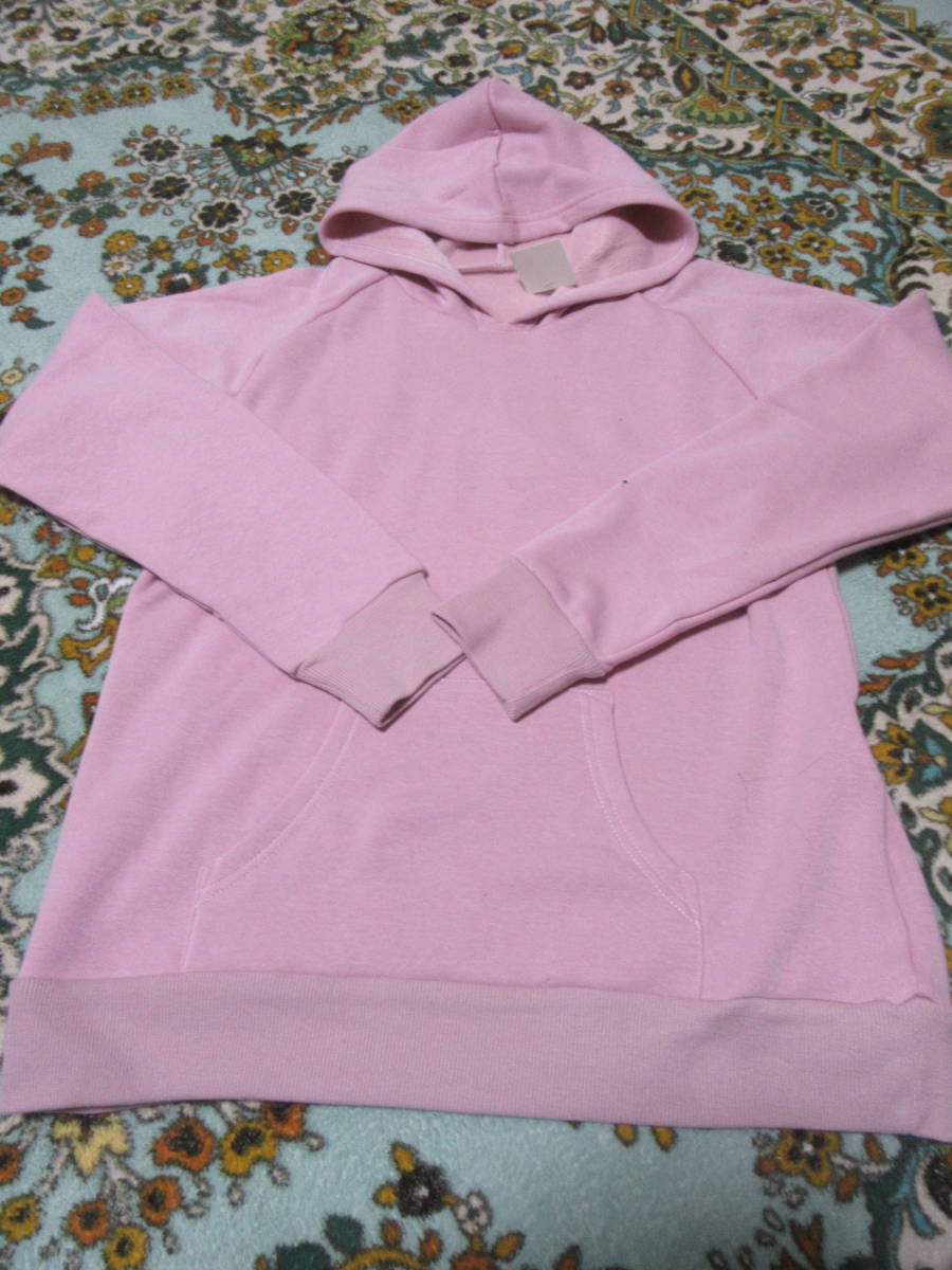 新品㈱ニッセン150サイズ裏起毛長袖パーカートレーナーフード付きピンク激安即決300円名前タグ付き拍卖