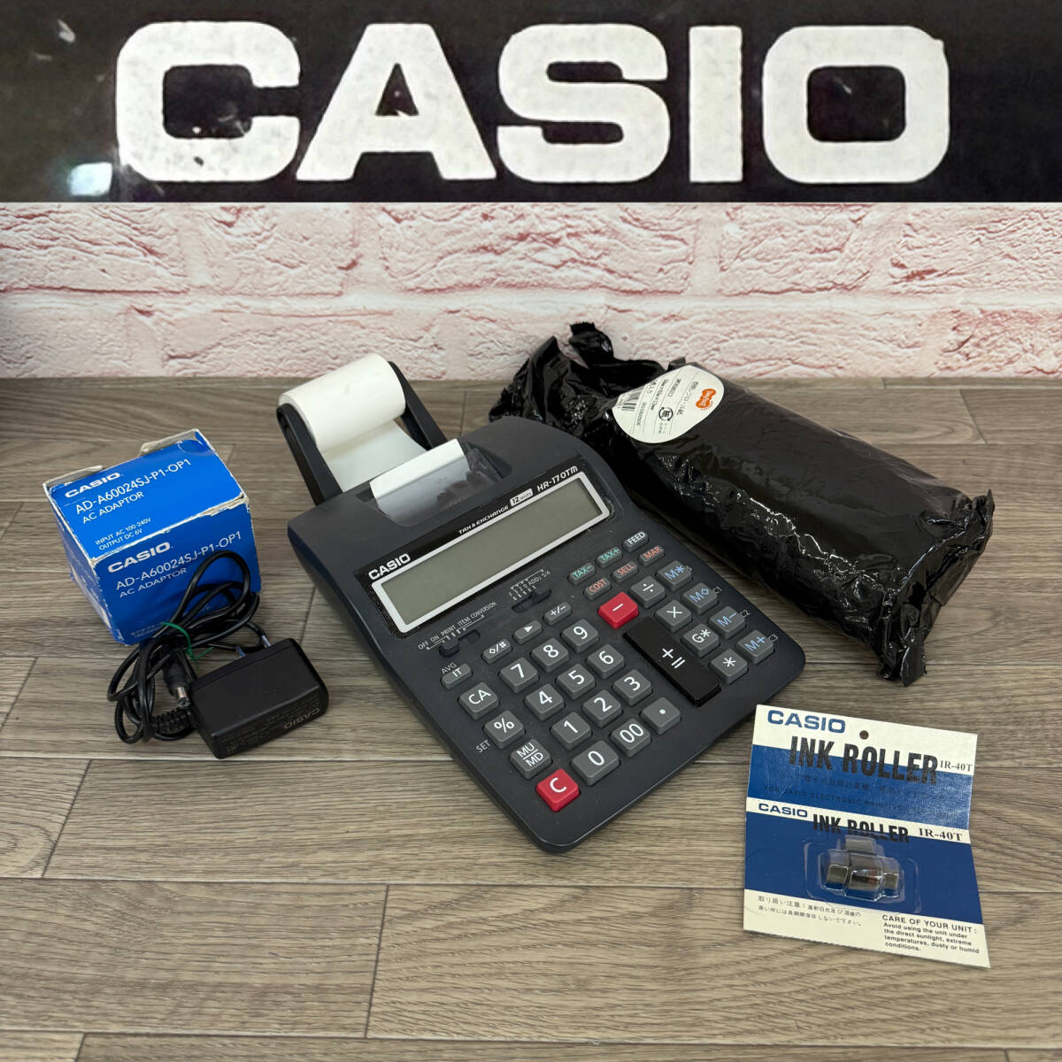 ★☆【NO.5004】 動作確認済み☆CASIO☆TAX&EXCHANGE☆HR-170TM☆ACアダプタ、専用感熱ロール紙、新品ロールインク付き☆★拍卖