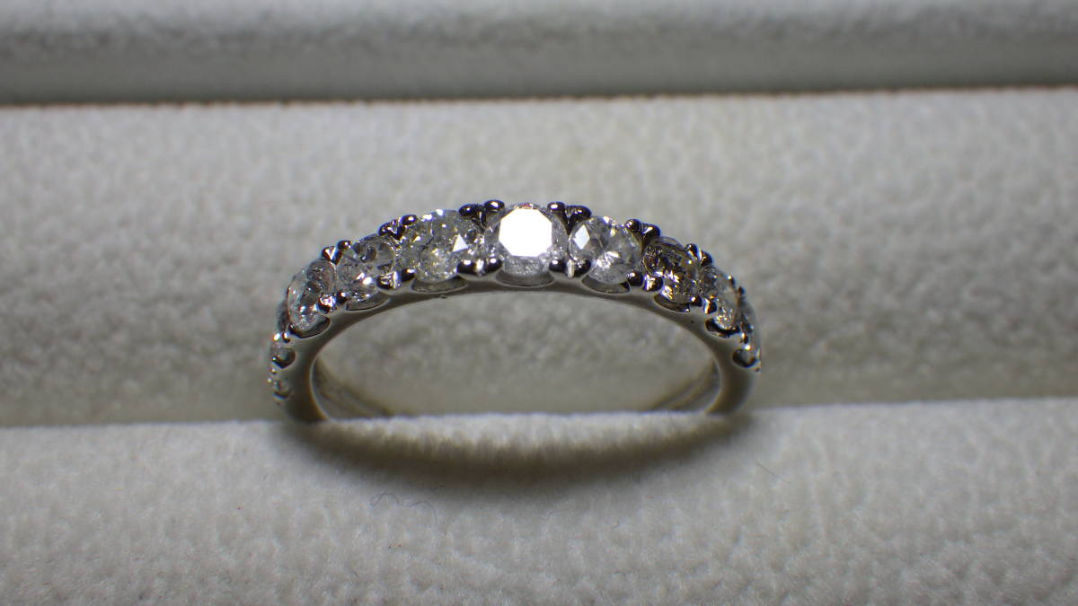 上品な輝き!良質ダイヤモンド1.00ct 高級Pt950リング 14号 新品仕上済拍卖