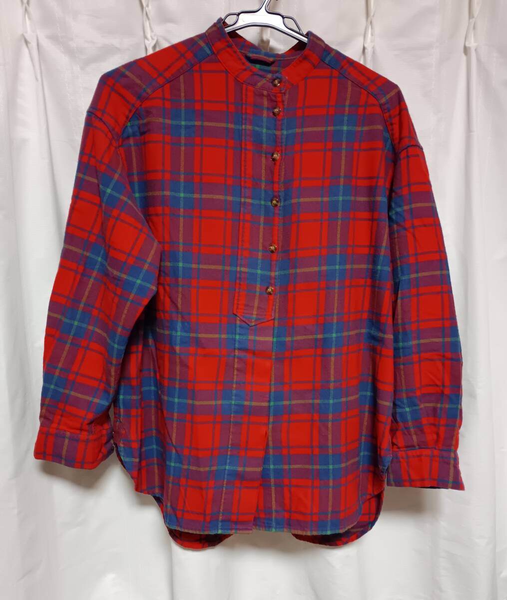 CHILD WOMAN  チャイルドウーマン  チェックシャツ 長袖 スタンドカラー コットン 起毛拍卖