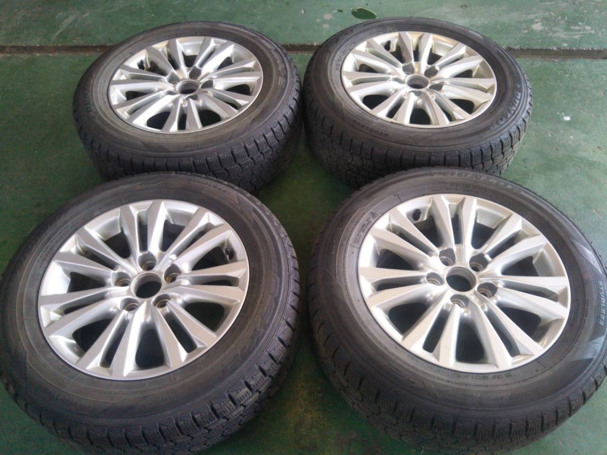 Y241 215/60R16 DUNLOP ダンロップ DSX-2 2012年 PCD114.3 5H 7J +40 CROWN HYBRID AWS211 4本セット拍卖