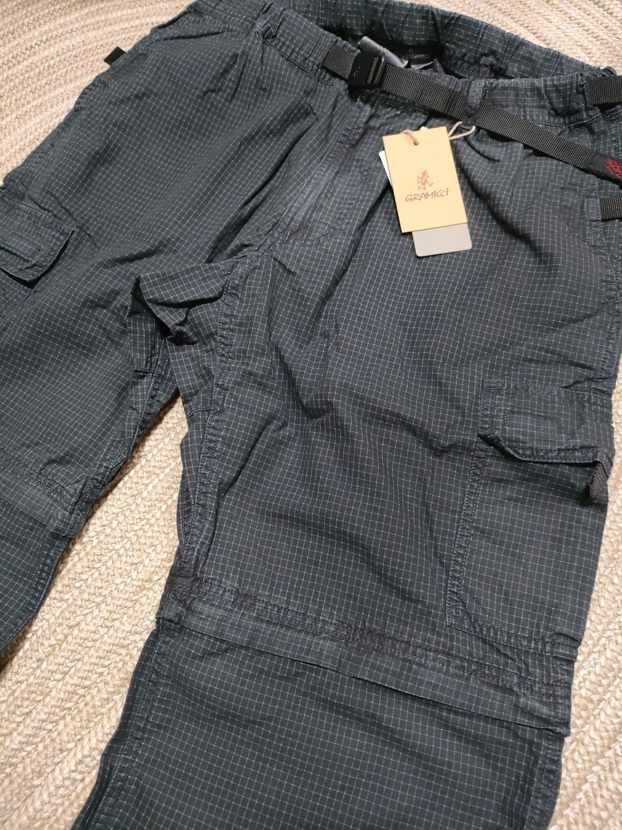 新品 定価15400 GRAMICCI グラミチ ナノユニバース 別注 2way カーゴパンツ ショーツ ブラック 黒 M メンズ リップストップナイロン パンツ拍卖