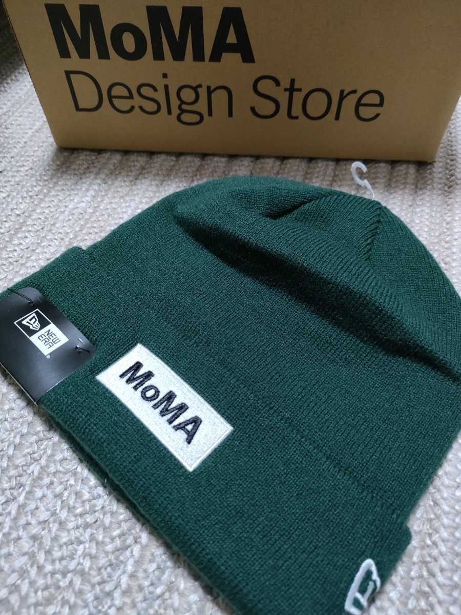 新品 未使用 NEW ERA MOMA 別注 ニットキャップ 緑 ダークグリーン ニット帽子 ニューエラ フリーサイズ ニューヨーク 近代美術館 モマ拍卖