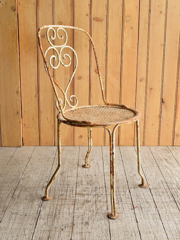 フレンチ アンティーク アイアンガーデンチェア ガーデニング 8890拍卖