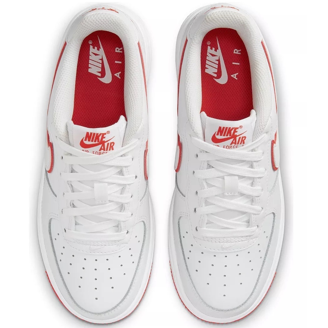 ■ナイキ エア フォース 1 GS ホワイト/ホワイト/ピカンテレッド 新品 24.0cm US6Y NIKE AIR FORCE 1 (GS) DV7762-101拍卖