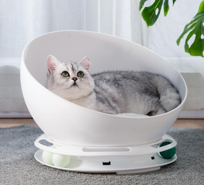 半円形 ペット用品 猫用おもちゃ兼用 ベッド 洗える 自立式 ペットベッド 7.5KG以内 □拍卖