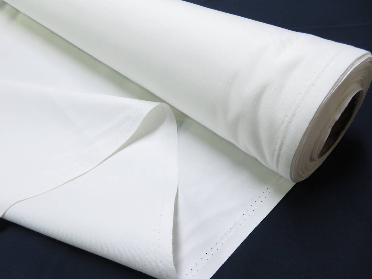 ★強い無地なら♪1m単位販売★(N-134) カラー オックス 生地 オフ白 112幅 オフホワイト 布草履 教材 衣装に 布 やや厚手 無地 白 バッグ拍卖