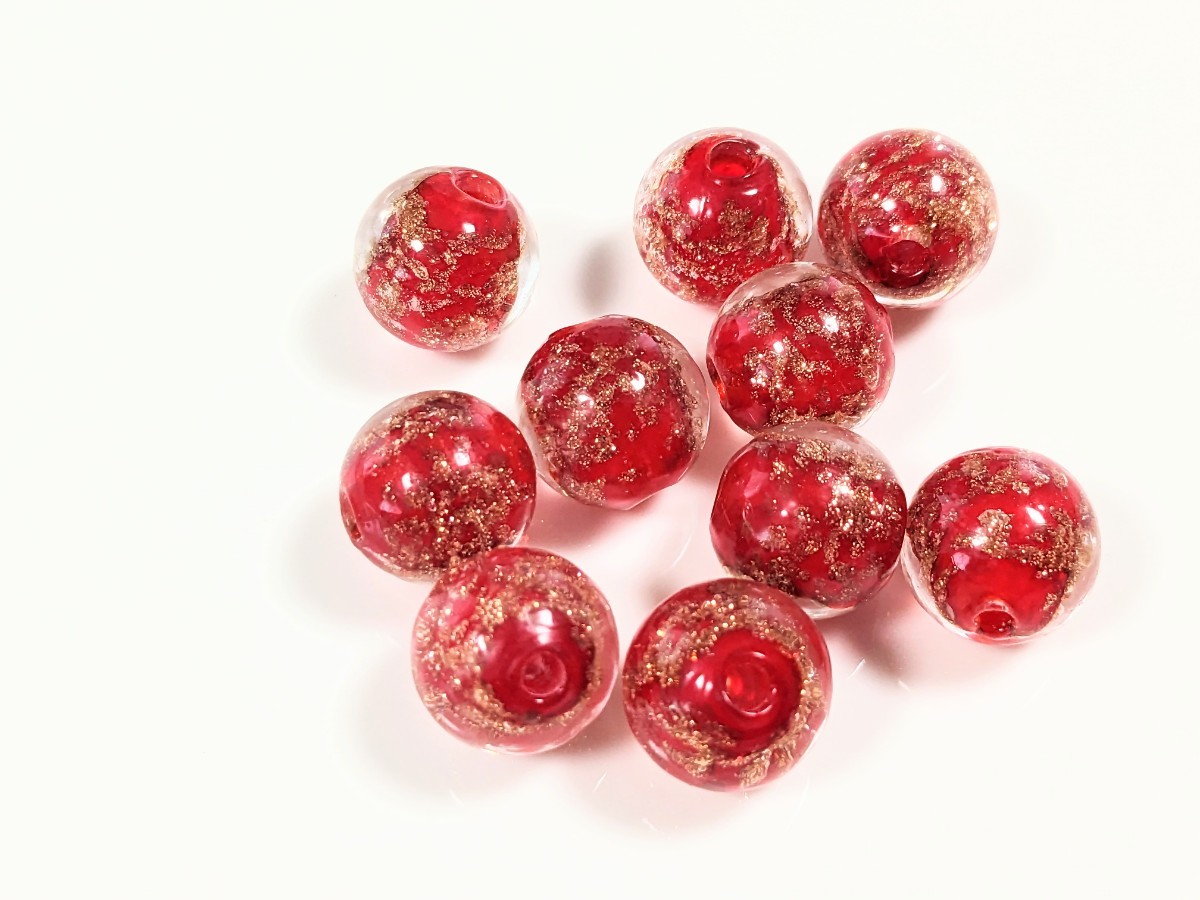 赤色 丸玉ガラスビーズ とんぼ玉拍卖