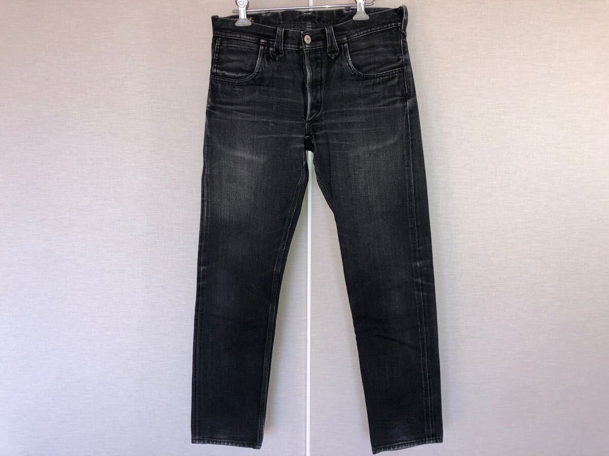 West Ride ブラックデニム パンツ サイズ W31 ウエストライド スリム ストレート ジーンズ ジーパン ライダース バイカー ミミ 古着 即決拍卖