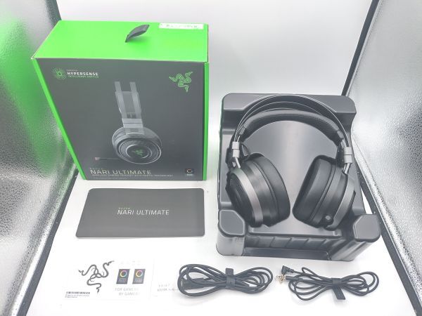 送料無料!動作確認済み!箱説ワイヤレスレシーバーなど付属品完備です!Razer Nari UltimateゲーミングヘッドRZ04-02670100-R3M1 b6101拍卖