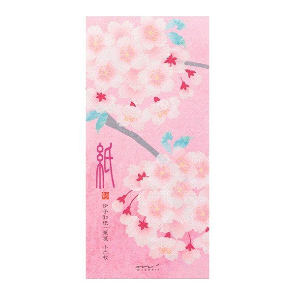 @【即決】◇一筆箋◇ミドリカンパニー / 伊予和紙 / サクラ / 桜 / シルク / メッセージ / 手紙 / 89461-006拍卖