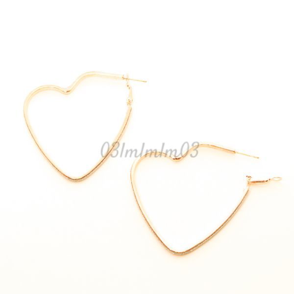 【送料無料】ピアス ハート フロスト ざらざら 小顔効果 大ぶり ゴールド フープピアス ポスト インポート アクセサリー ギフト拍卖