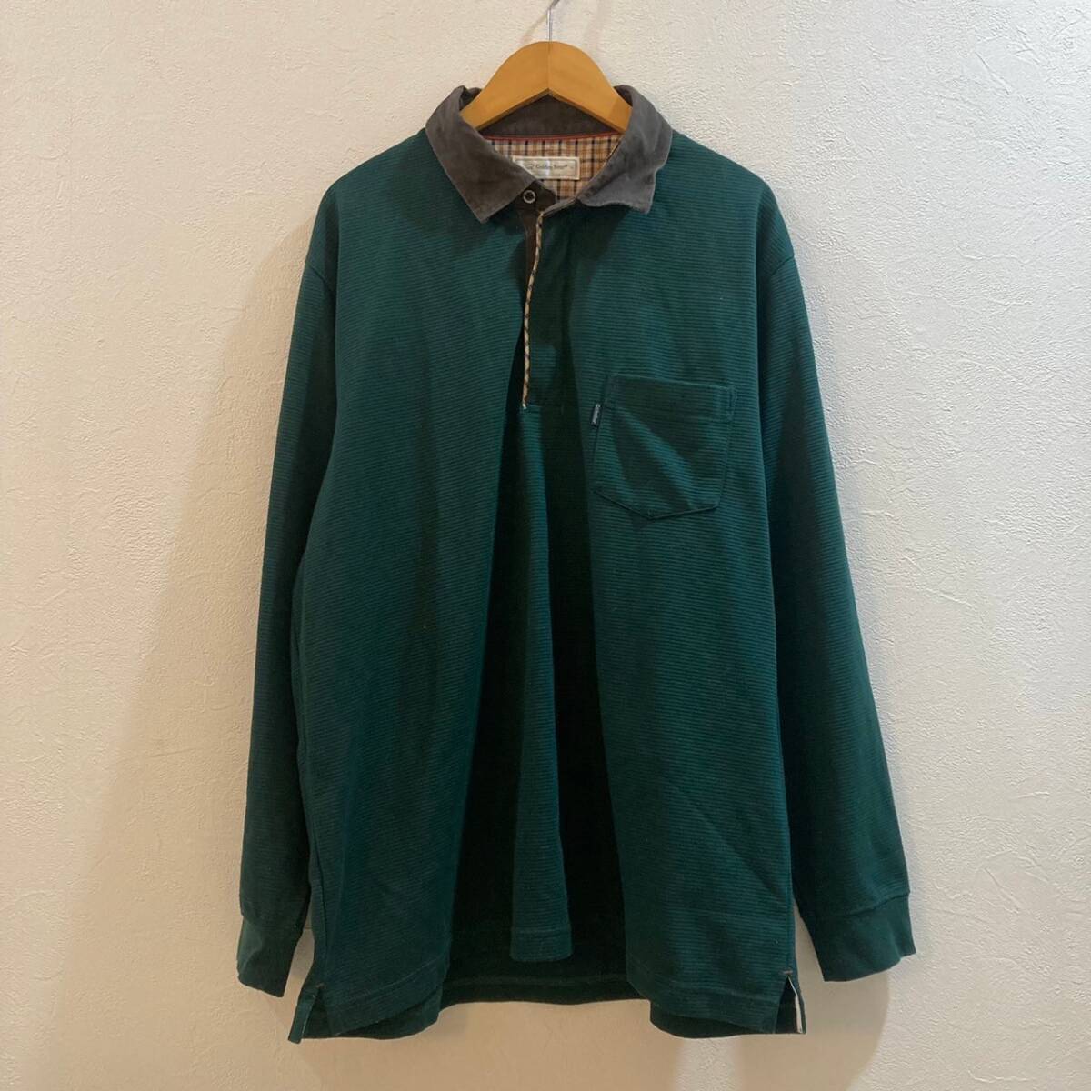 Golden Bear/ゴールデンベアー 長袖ポロシャツ ゴルフ グリーン 緑 メンズ LL拍卖