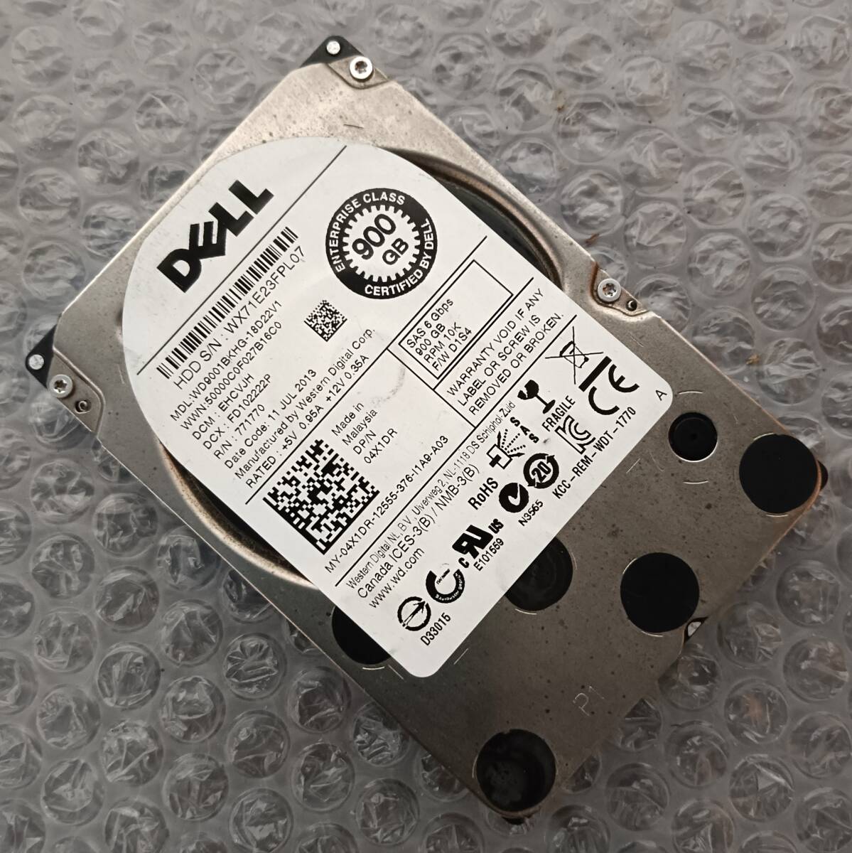 【中古パーツ】 2.5インチ DELL WD9001BKHG SAS 900GB HDD 正常品 1台■ SAS 2729拍卖