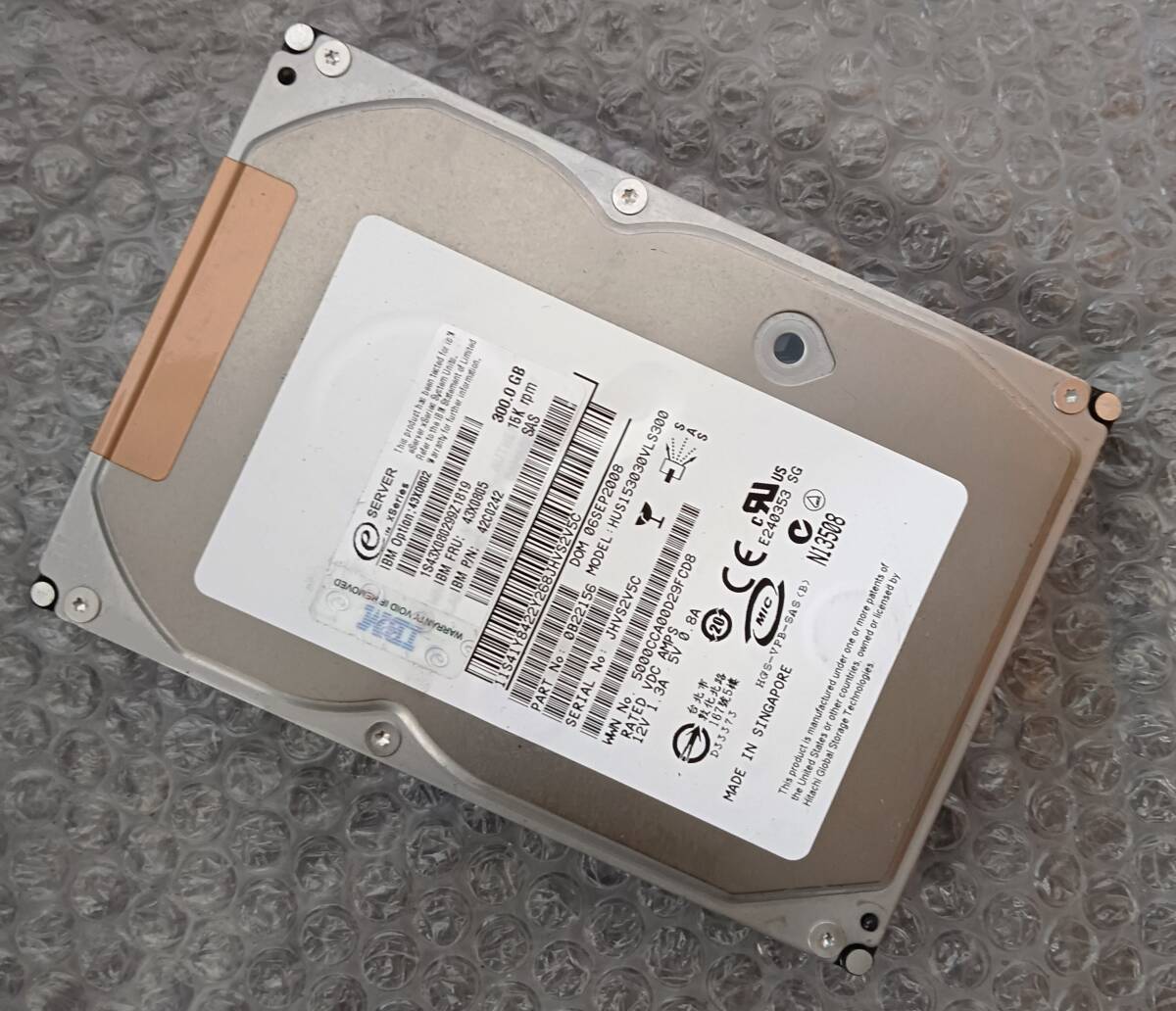 【中古パーツ】 3.5インチ IBM HUS153030 300GB SAS HDD 正常品 1台■ SAS2892拍卖