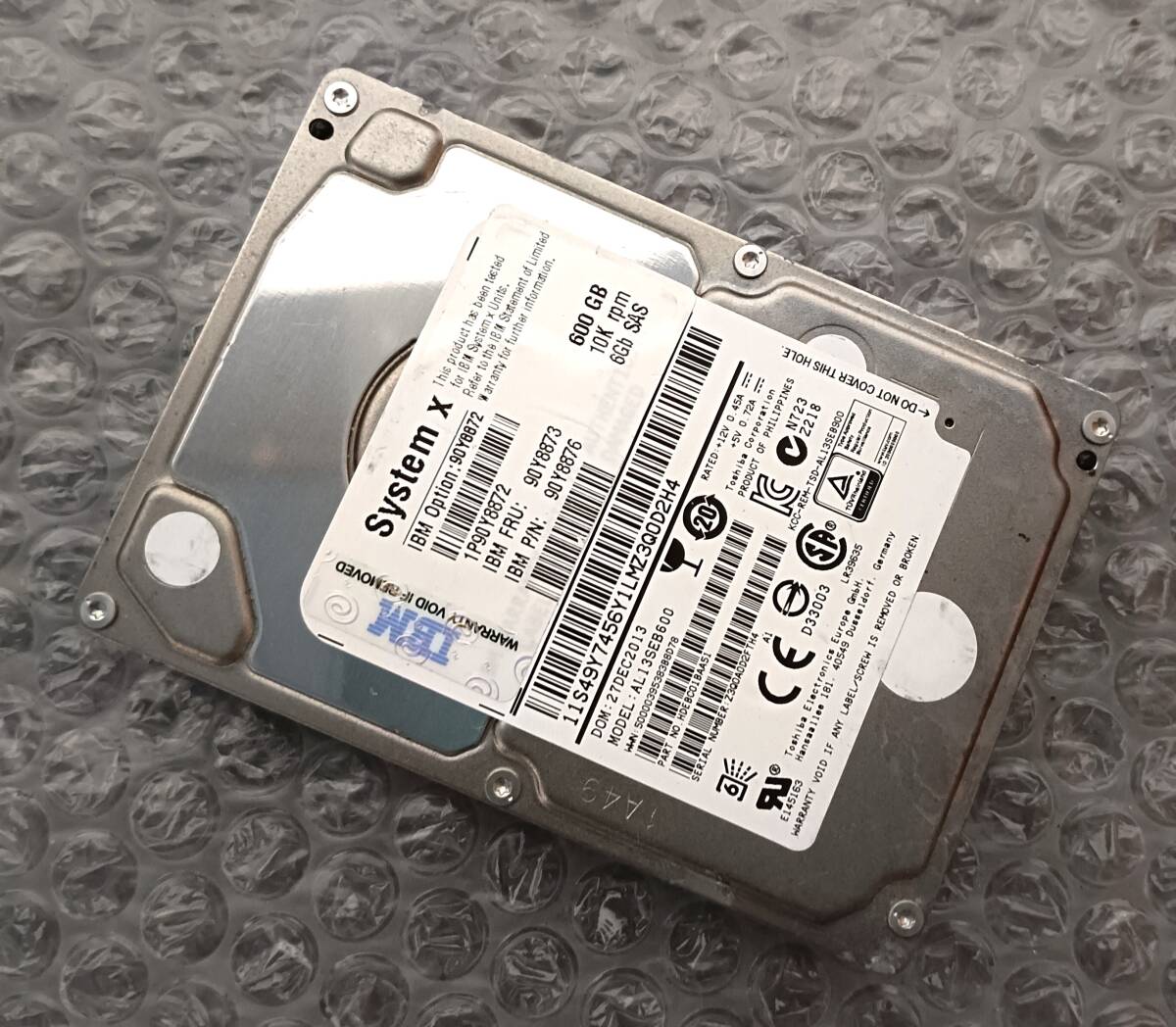 【中古パーツ】 2.5インチ SystemX AL13SEB60 600GB SAS HDD 正常品 1台■ SAS 2806拍卖