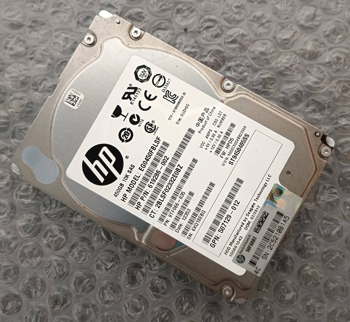 【中古パーツ】 2.5インチ HP EG0450FBLSF SAS 450GB HDD 正常品 1台■ SAS 2728拍卖