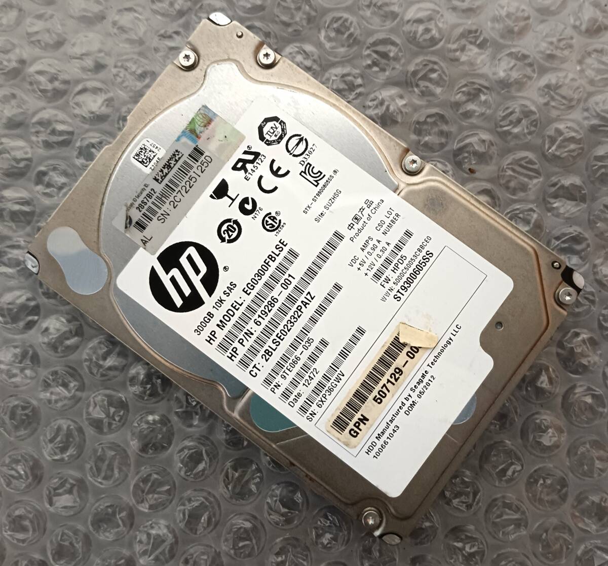 【中古パーツ】 2.5インチ HP EG0300FBLSE 300GB HDD 正常品 1台■ SAS 2745拍卖