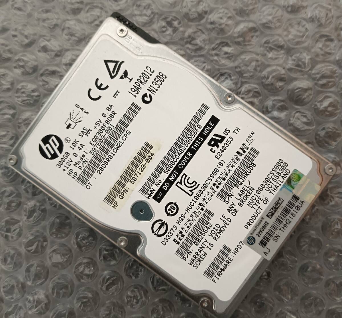 【中古パーツ】 2.5インチ HP EG0300FBDBR 300GB HDD 正常品 1台■ SAS 2734拍卖