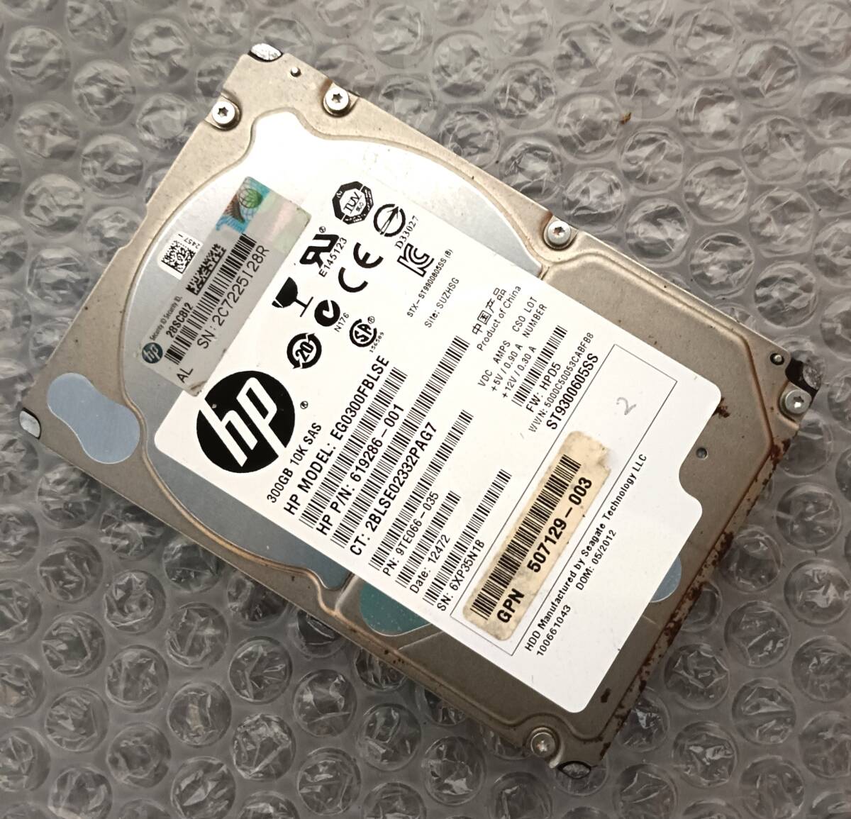 【中古パーツ】 2.5インチ HP EG0300FBLSE 300GB HDD 正常品 1台■ SAS 2754拍卖