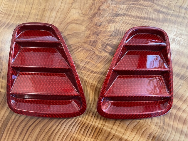 (特価)超希少 アバルト テールライト カバー リアルカーボン 左右セット レッド拍卖