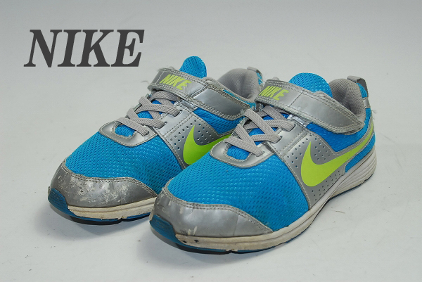 厳選!海外買い付け!DS8703★名品/名作ファン待望!傑作品!ナイキ/NIKE★SPEED FASTER GS/銀緑水色/Low/レザー/20cm/ベストセラー/SALE拍卖
