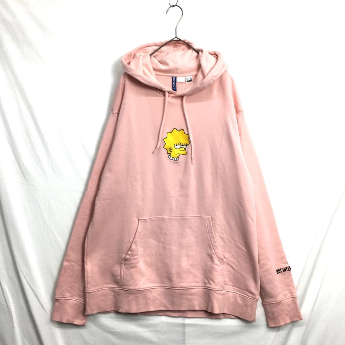KZ5964★H&M DIVIDED : THE SIMPONS 刺繍デザイン スウェットプルオーバーパーカー★XL★ピンク シンプソンズ拍卖