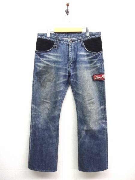 VKZ074★roar ワッペン付ユーズド加工デニム★2★ロアー riri拍卖